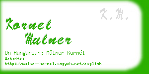 kornel mulner business card