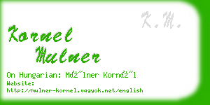 kornel mulner business card